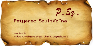 Petyerec Szultána névjegykártya